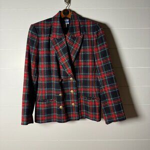 Vintage Pendleton 100% Virgin Wool Plaid Double Breasted Blazer Sz. 12